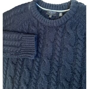 Ted Baker London Men's Navy Blue Cable Knit Crew Neck Sweater Sz 6‎